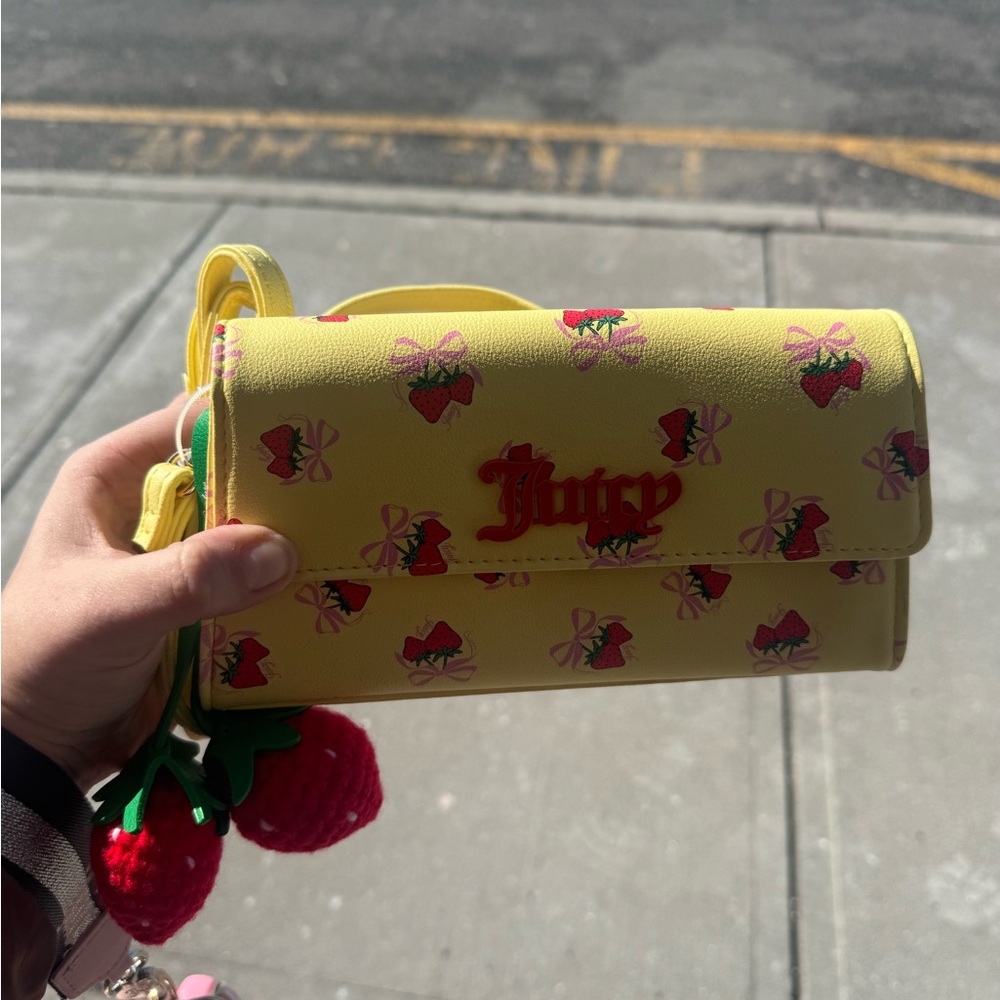 Juicy Couture Yellow Crossbody with Strawberry Accents